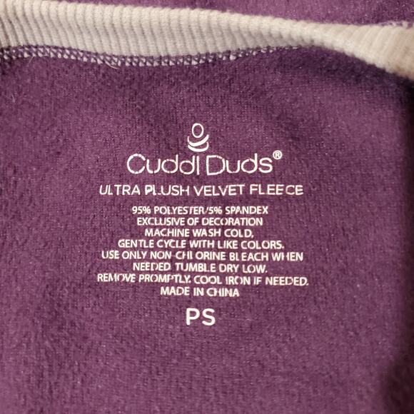 Cuddl Duds Ultra Plush Velvet Fleece Purple Pullover Womens Size PS Sleep Shirt - Picture 7 of 9
